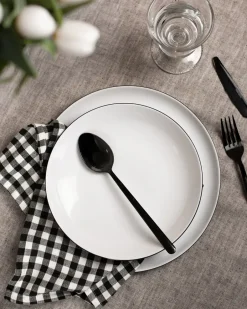 Seltmann Weiden Lido black line service set 12 pieces, with black edge White Outlet