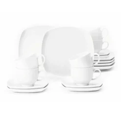 Seltmann Weiden Lido coffee service square 18 pieces, White New