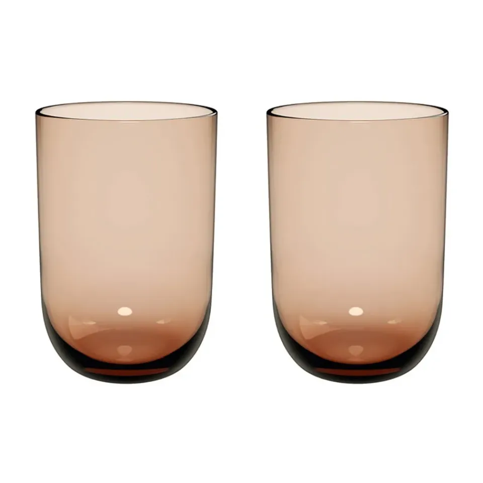 Villeroy & Boch Like long drink glass 38.5 cl 2-pack, Clay Brown New