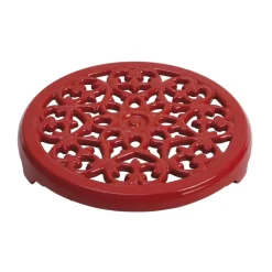 STAUB Lilly cast iron coaster Ø23 cm, Cherry Red Hot