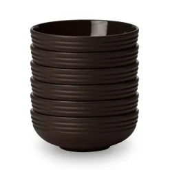 NJRD Lines bowl Ø16 cm 6-pack, Brown Outlet