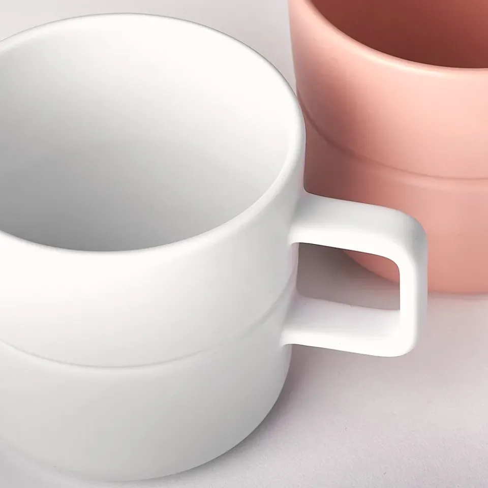 NJRD Lines mug 50 cl 2-pack, White Clearance