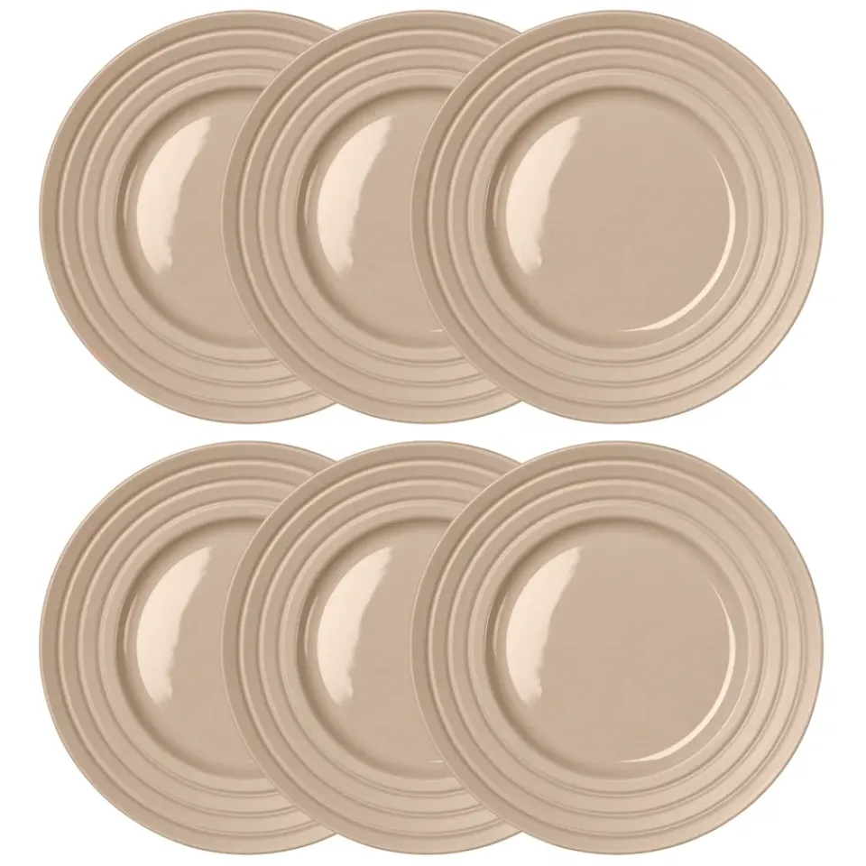 NJRD Lines plate Ø27 cm 6-pack, Beige Outlet