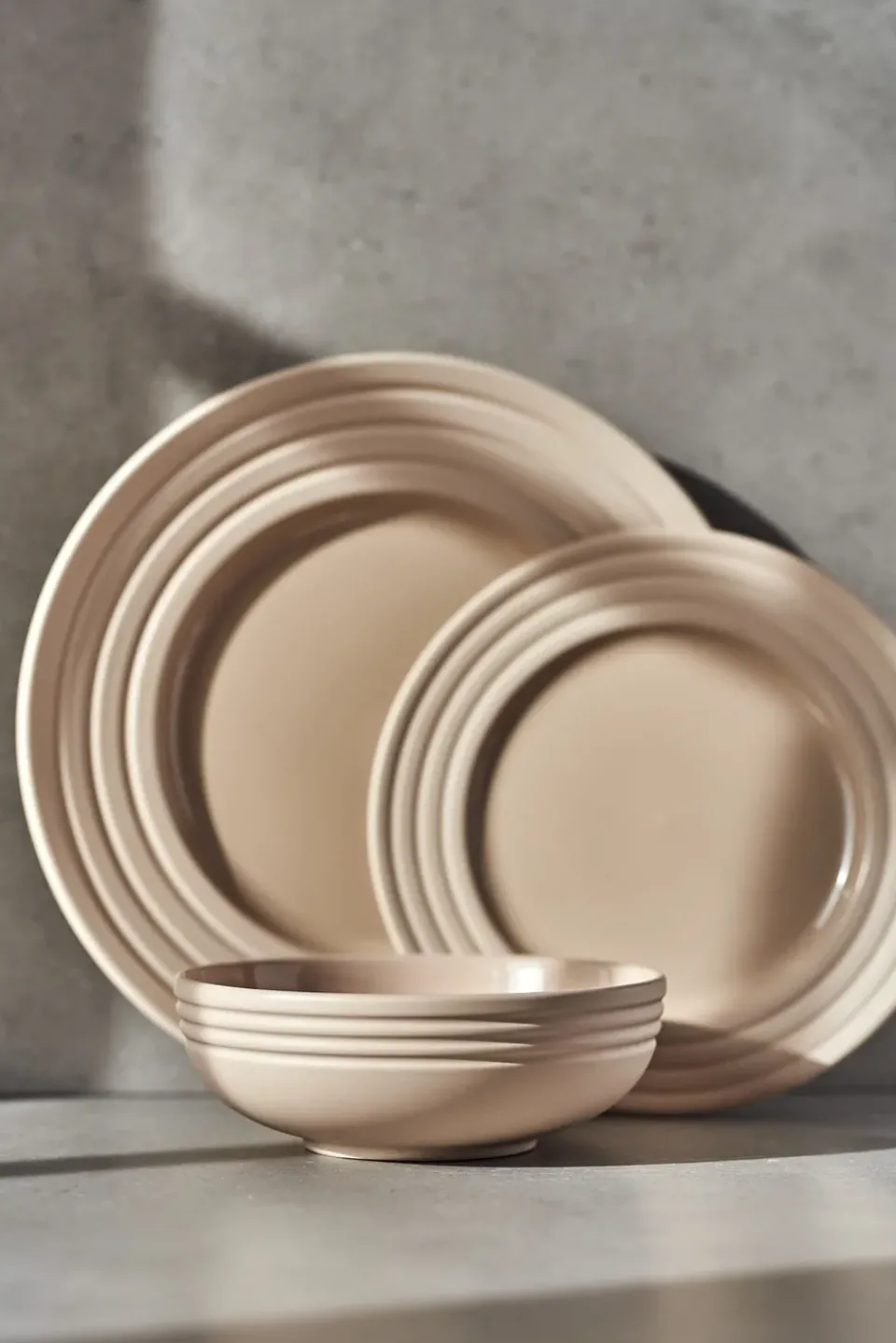 NJRD Lines plate Ø27 cm 6-pack, Beige Outlet