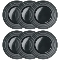 NJRD Lines plate Ø27 cm 6-pack, dark Grey New