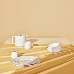 NJRD Lines small plate Ø21 cm 6-pack, White Clearance