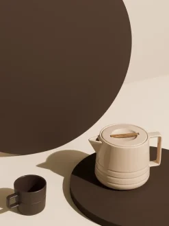 NJRD Lines teapot 1.5 liter, Beige New