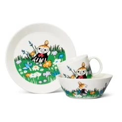 Moomin Arabia Little My and meadow Moomin bowl, White- Multi New
