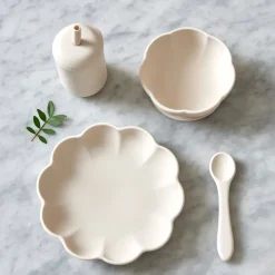 Jack o Juno Little Poppy children's dinner set 4 pieces, Cream Beige