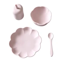 Jack o Juno Little Poppy children's dinner set 4 pieces, Light Pink