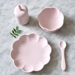 Jack o Juno Little Poppy children's dinner set 4 pieces, Light Pink