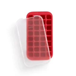 Lékué ice cube mold silicone with lid, Red Hot