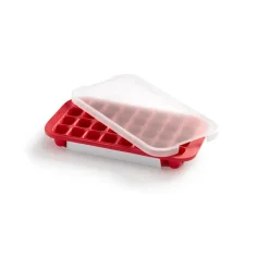 Lékué ice cube mold silicone with lid, Red Hot