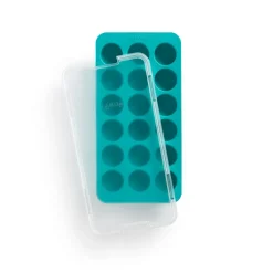 Lékué round ice cube mold silicone with lid, Turquoise Blue Online