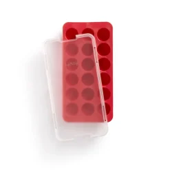 Lékué round ice cube mold silicone with lid, Red Best