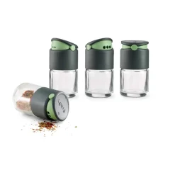 Lékué spice container with dosing lid 4-pack, Grey Discount