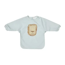 OYOY Lobo Lion bib with sleeves, Ice Blue Hot