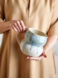 Bloomingville Luna milk jug 1.5 L, Blue Clearance