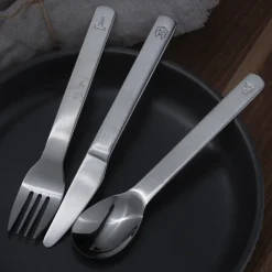 Vargen & Thor Lupo Emil children's cutlery 9 pieces, Silver Silver-coloured Sale