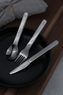 Vargen & Thor Lupo Pippi children's cutlery 9 pieces, Silver Silver-coloured Sale
