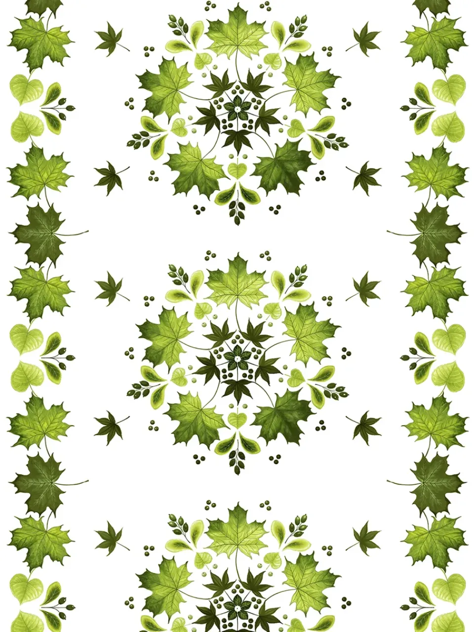 Arvidssons Textil Lövkrans oilcloth, Green Hot