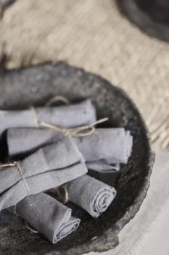Boel & Jan Mandela linen napkin 40x40 cm, Gray Grey Hot