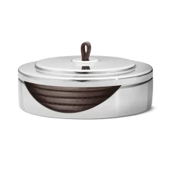 Georg Jensen Manhattan coaster 4-pack, t leather Brown Outlet