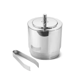 Georg Jensen Manhattan ice bucket and tongs, stainless steel Silver-coloured New