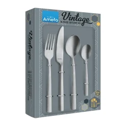 Amefa Manille Vintage cutlery set 16 pieces, Stainless steel Silver-coloured