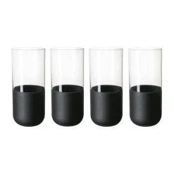 Villeroy & Boch Manufacture Rock long drink glass 30 cl 4-pack, Clear BlackTransparent