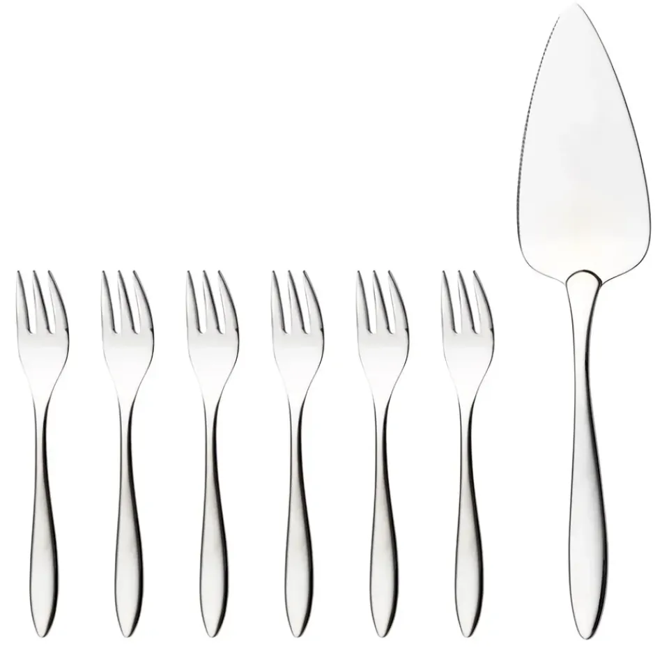 Hardanger Bestikk Maria cake set 7 pieces, 7 pieces Silver-coloured Best