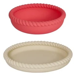 OYOY Mellow plate and bowl, Vanilla-Cherry Red BeigeRed Hot