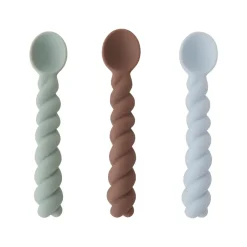 OYOY Mellow spoon 3-pack, Dusty Blue-taupe-pale mint BlueBrownGreen Outlet