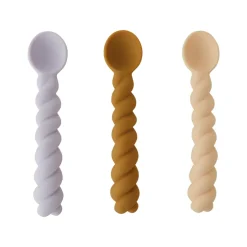 OYOY Mellow spoon 3-pack, Lavender-vanilla-light Rubber BrownPurpleWhite New