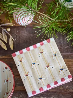 Bloomingville Merry-go-round napkin 33x33 cm 20-pack, Nature RedBeige Sale