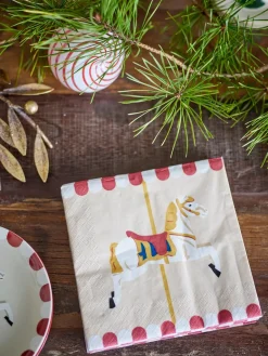 Bloomingville Merry-go-round napkin 33x33 cm 20-pack, Nature RedBeige Sale