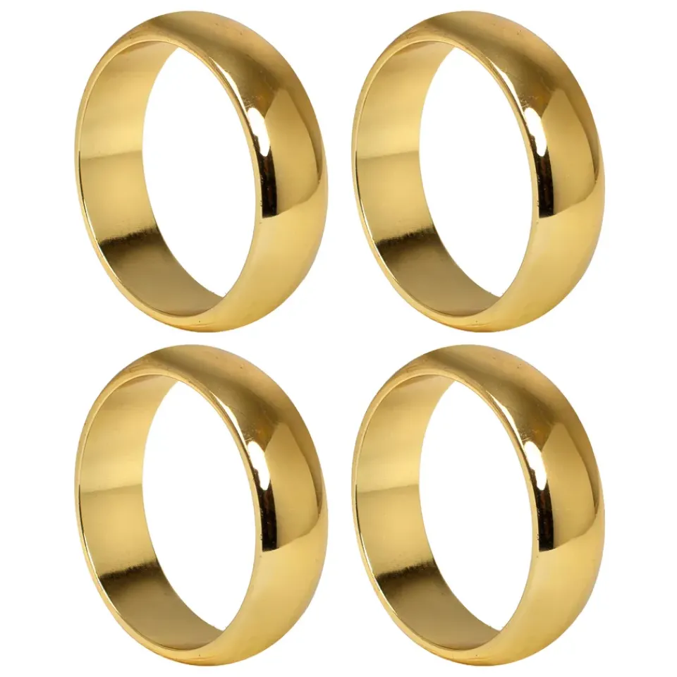 Himla Monaco napkin ring Ø4 cm 4-pack, Brass Gold-coloured Clearance