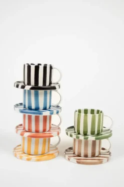 Olsson & Jensen Monica cup with saucer, Blue Hot