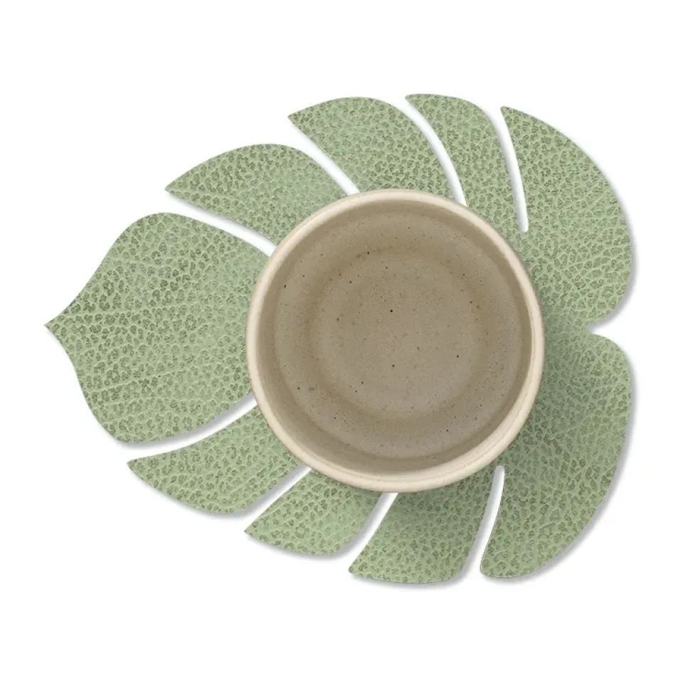 LIND DNA Monstera Leaf Hippo coaster, Olive Green Discount