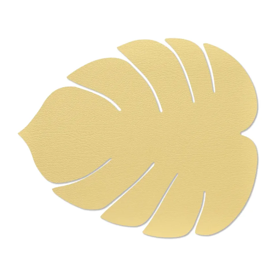 LIND DNA Monstera Leaf Hippo placemat L, gold Gold-coloured New