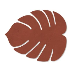LIND DNA Monstera Leaf Nupo coaster, Sienna Red New