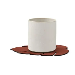 LIND DNA Monstera Leaf Nupo coaster, Sienna Red New