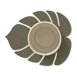 LIND DNA Monstera Leaf Nupo coaster, Army green Brown Online