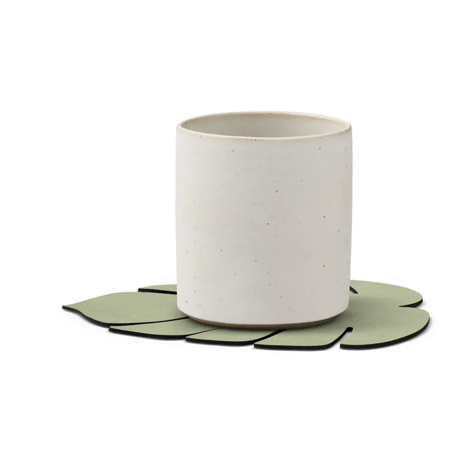 LIND DNA Monstera Leaf Nupo coaster, Olive Green New