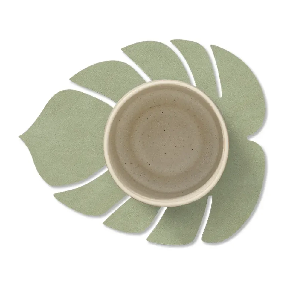 LIND DNA Monstera Leaf Nupo coaster, Olive Green New