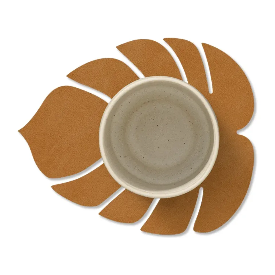 LIND DNA Monstera Leaf Nupo coaster, Burned curry Yellow Outlet