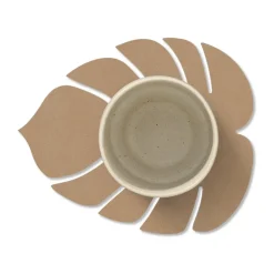 LIND DNA Monstera Leaf Nupo coaster, Nougat Brown Discount