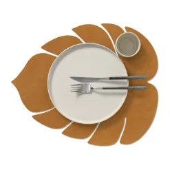 LIND DNA Monstera Leaf Nupo placemat L, Burned curry Yellow Clearance