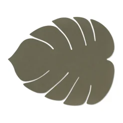 LIND DNA Monstera Leaf Nupo placemat L, Army green Brown Sale