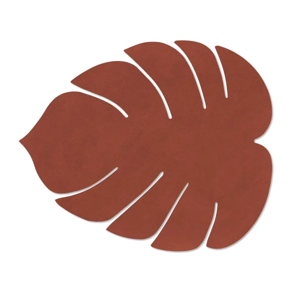 LIND DNA Monstera Leaf Nupo placemat L, Sienna Red Discount